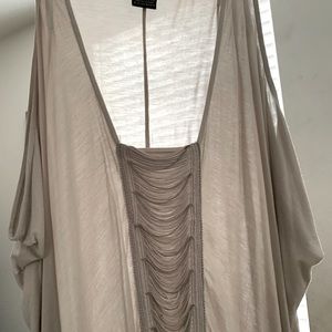 Rock & Republic sleeveless light grey-silver top Size XL